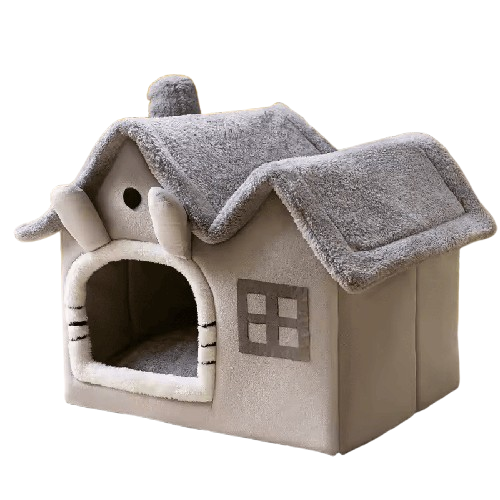 Luxury Foldable™Pet House – Warm Cave Bed with Detachable Mat